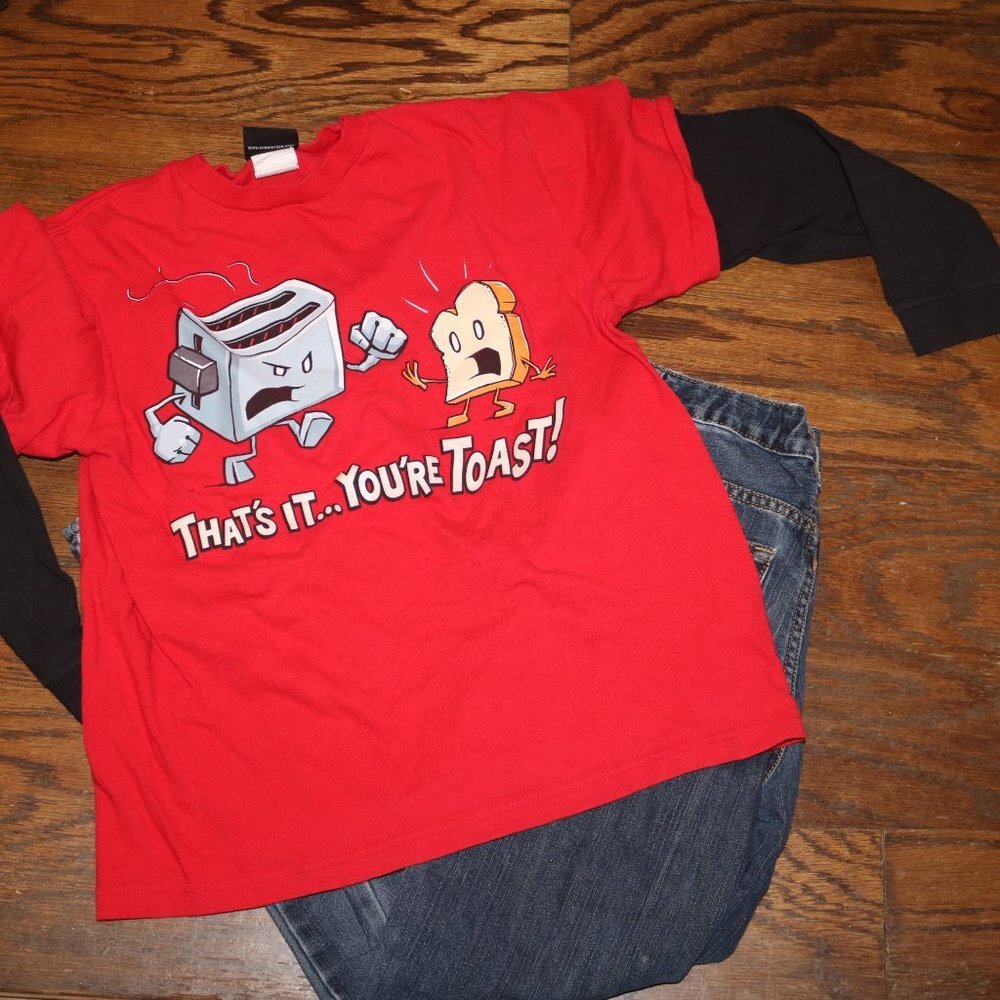 Boys jeans and cool longsleeve tee shirt Hybrid tees & Place size 12 skinny